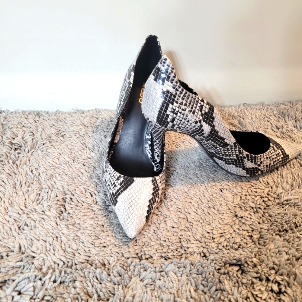 Aldo Black and White Snakeskin Heels